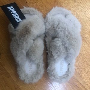 Apparis Biba latte crossover slippers